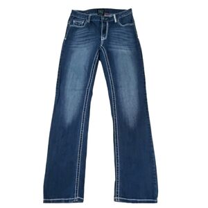 Petrol~Size 8(30 L36)~Mid Rise Boot Cut TESSA Cotton Blend Jeans.